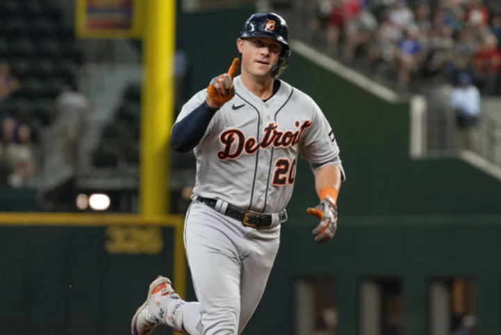 Torkelson homers twice for the Tigers in an 8-5 victory over the AL West-leading Rangers